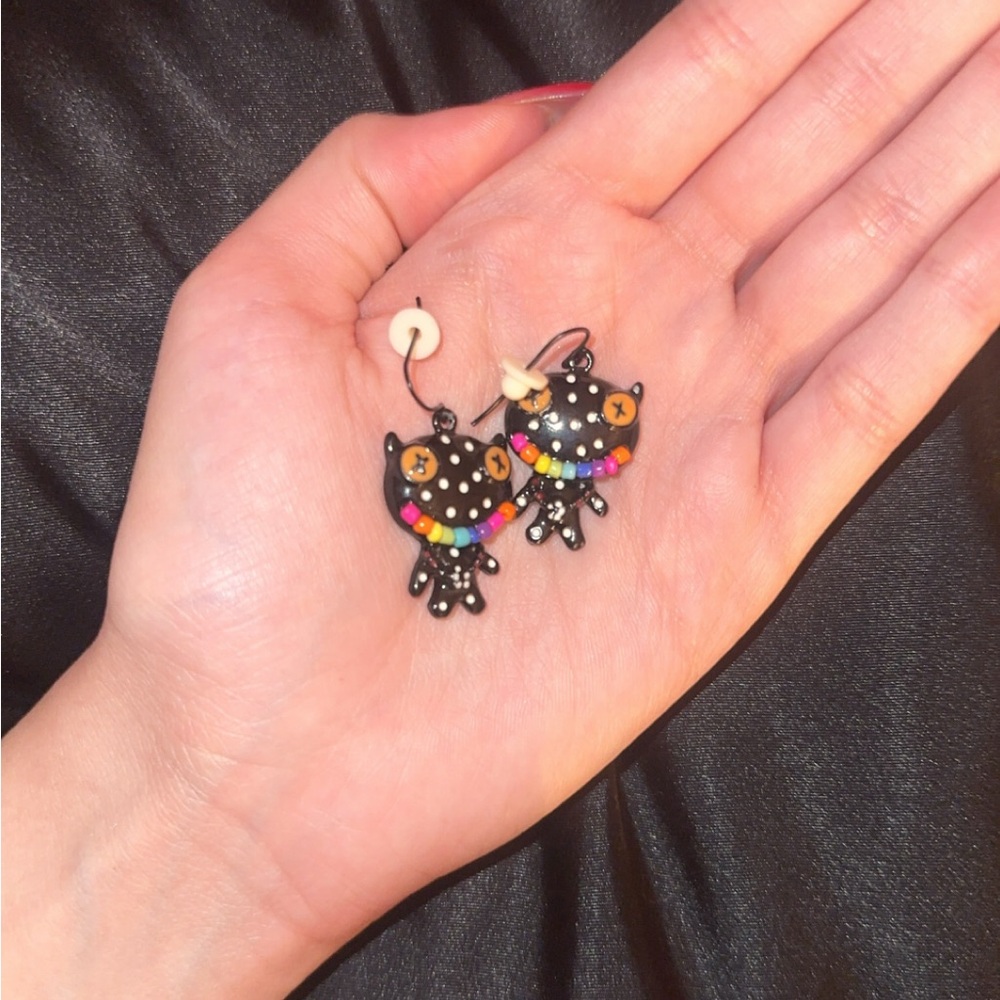 Colorful Funky Cat Earrings